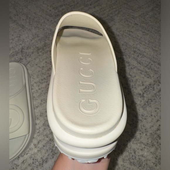 GUCCI Women's GG Print Platform Slide Sandals Off White size 10US/40EU - Picture 11 of 16